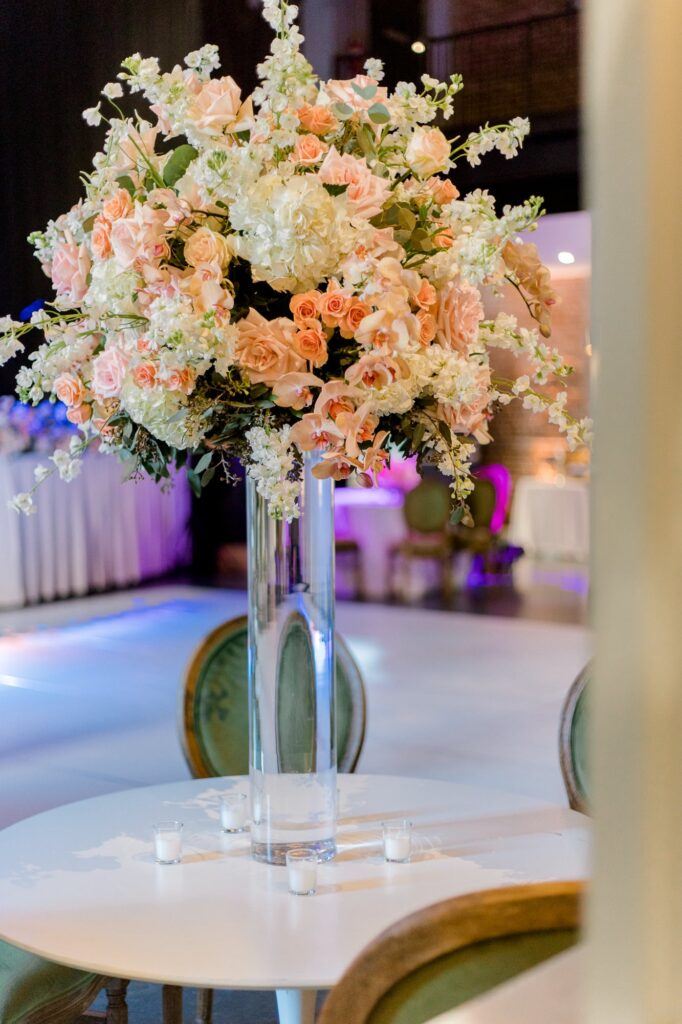 Wedding floral centerpiece at The Lyric
