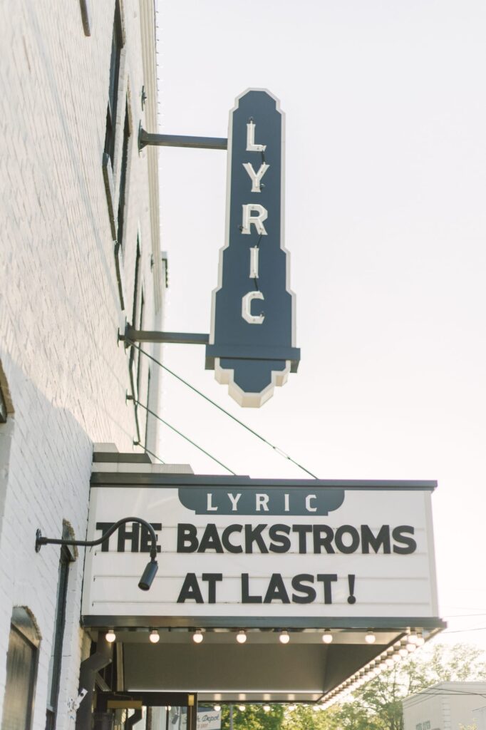 The Lyric Oxford marquee reading "The Backstroms at last!"